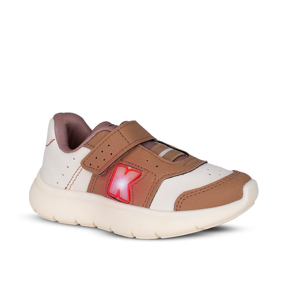 Tênis Infantil Menino Kidy Flex Light Off White Camel Anatômico Escolar - Kidy Calçados - 