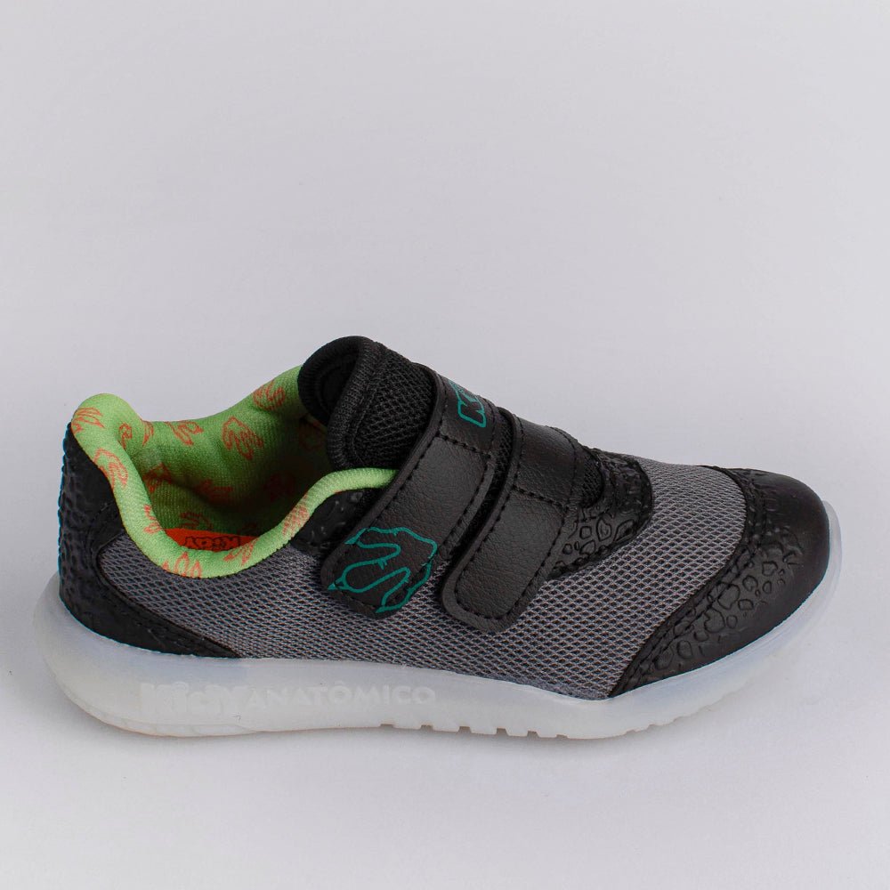 TENIS INFANTIL MENINO KIDY FLEX LIGHT PRETO/GRAFITE/VERDE - Kidy Calçados - Tênis