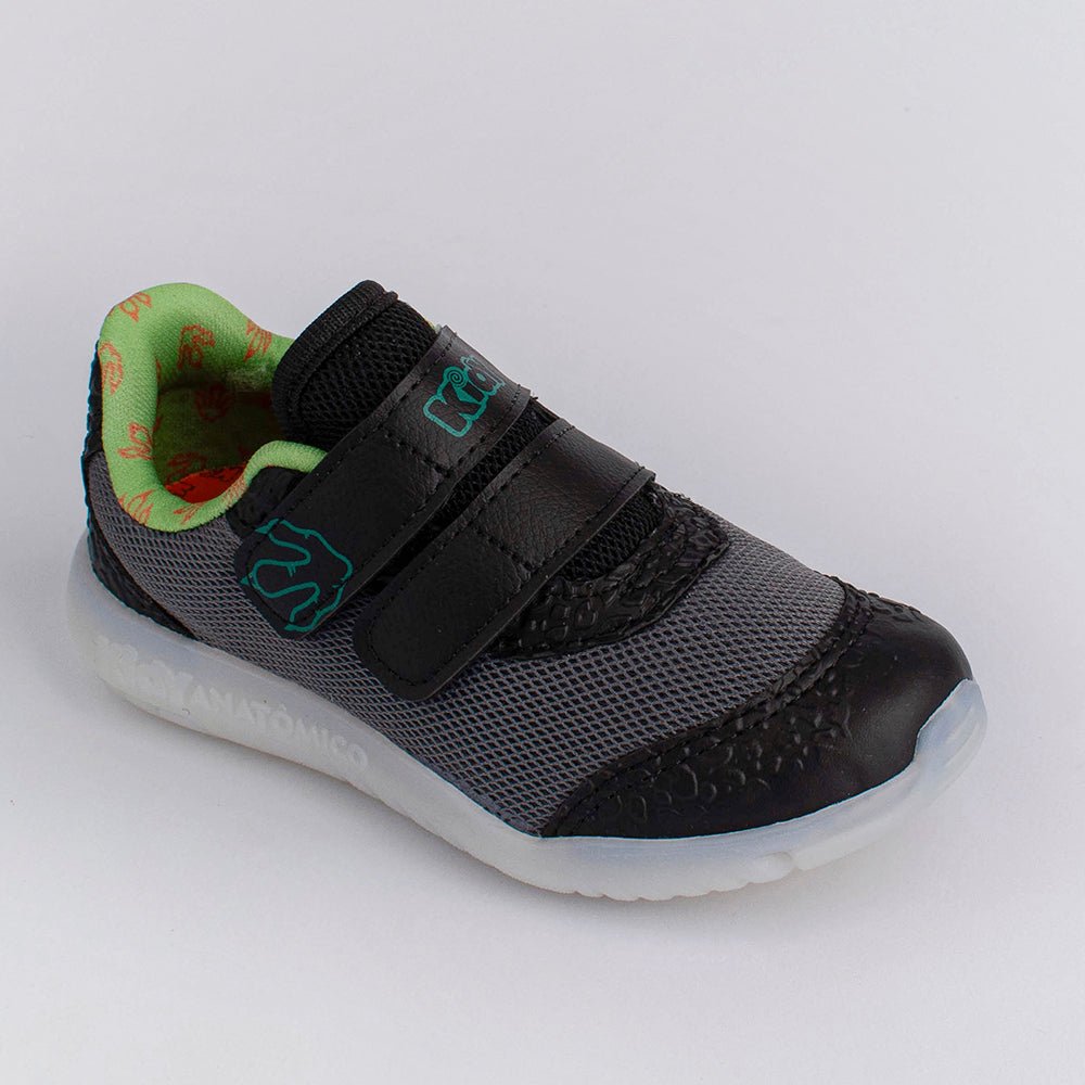 TENIS INFANTIL MENINO KIDY FLEX LIGHT PRETO/GRAFITE/VERDE - Kidy Calçados - Tênis