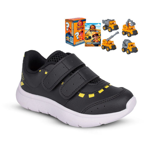 Tênis Infantil Menino Kidy Flex Preto/Amarelo Brinquedo - Kidy Calçados - 