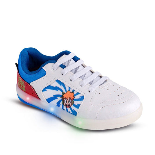Tênis Infantil Menino Kidy Gato Galáctico Branco Casual Luz e Led - Kidy Calçados - Tênis