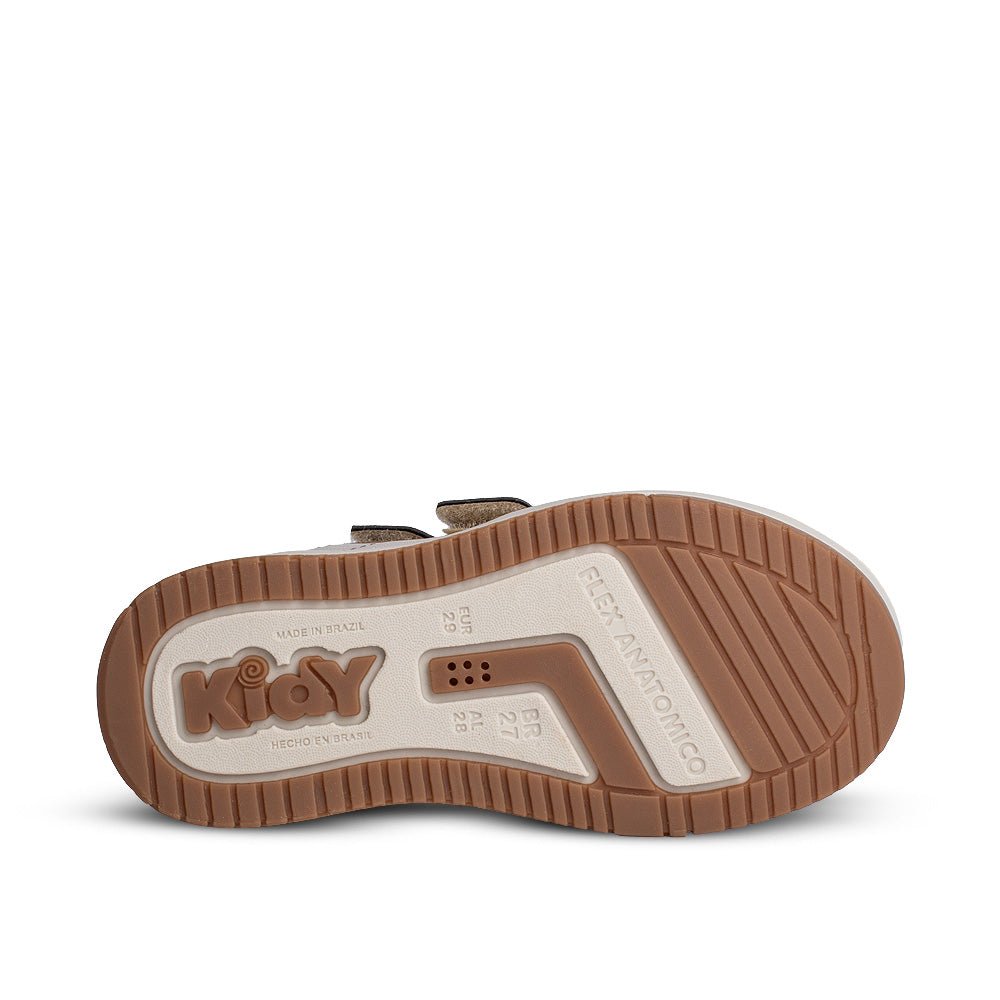 Tênis Infantil Menino Kidy Happy Cano Alto Natural/Caramelo - Kidy Calçados - 