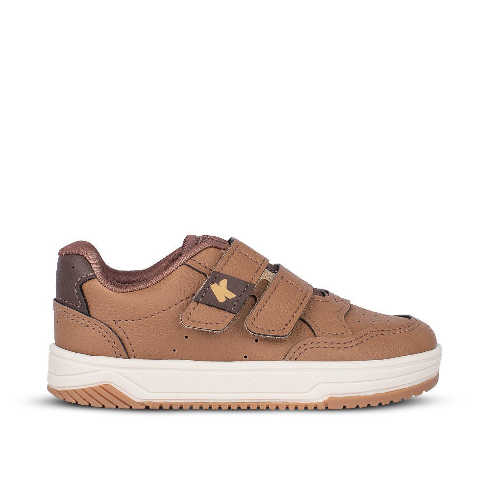 Tênis Infantil Menino Kidy Happy Caramelo Marrom Velcro Duplo e Confortável - Kidy Calçados - 