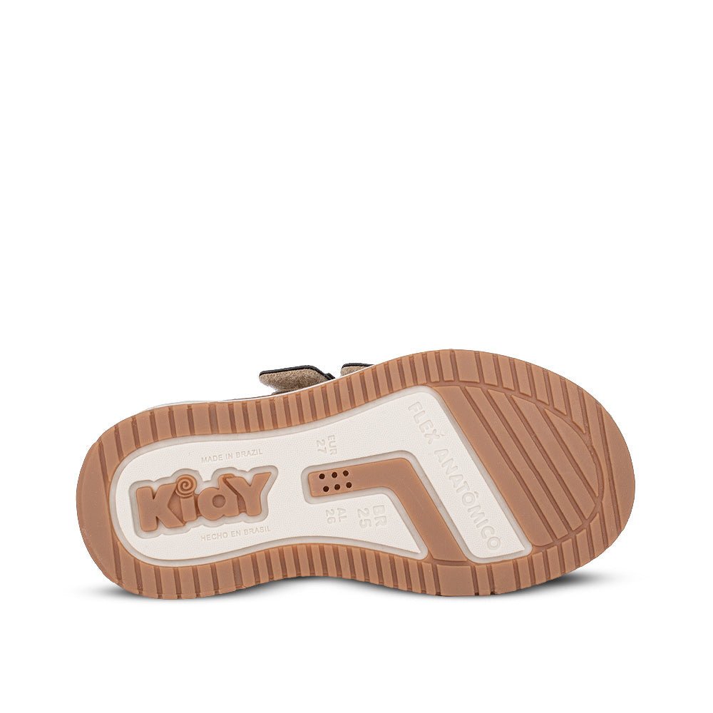 Tênis Infantil Menino Kidy Happy Caramelo Marrom Velcro Duplo e Confortável - Kidy Calçados - 