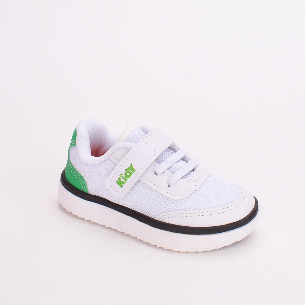 Tênis Infantil Menino Kidy Happy Casual Calce Fácil Branco Verde - Kidy Calçados - Tênis