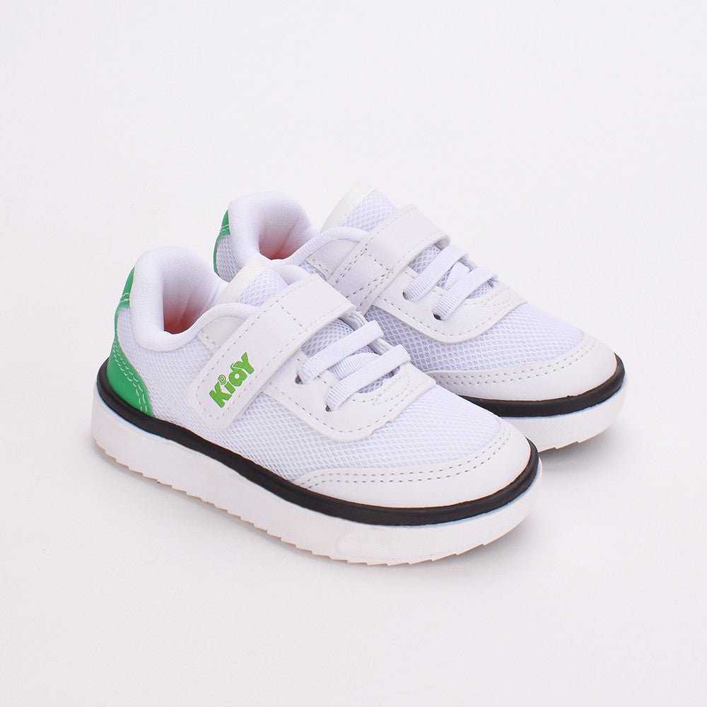 Tênis Infantil Menino Kidy Happy Casual Calce Fácil Branco Verde - Kidy Calçados - Tênis