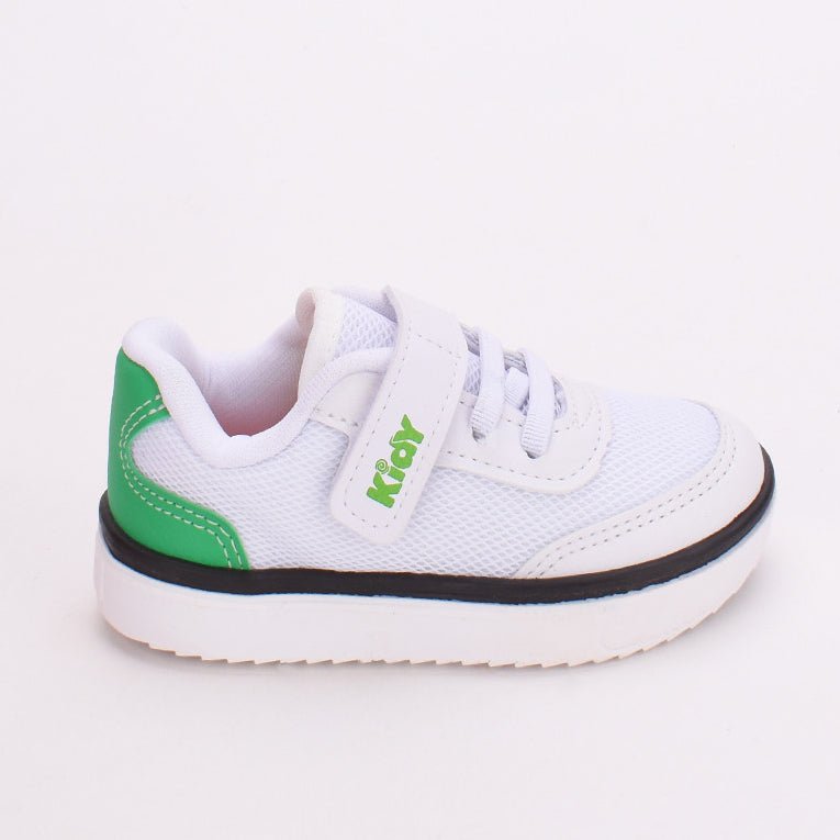 Tênis Infantil Menino Kidy Happy Casual Calce Fácil Branco Verde - Kidy Calçados - Tênis