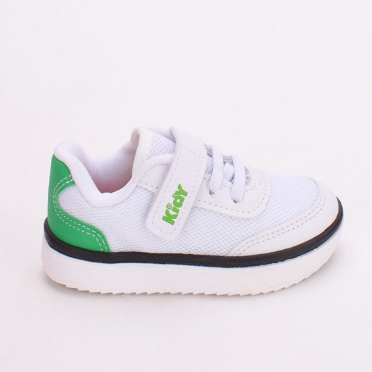 Tênis Infantil Menino Kidy Happy Casual Calce Fácil Branco Verde - Kidy Calçados - Tênis