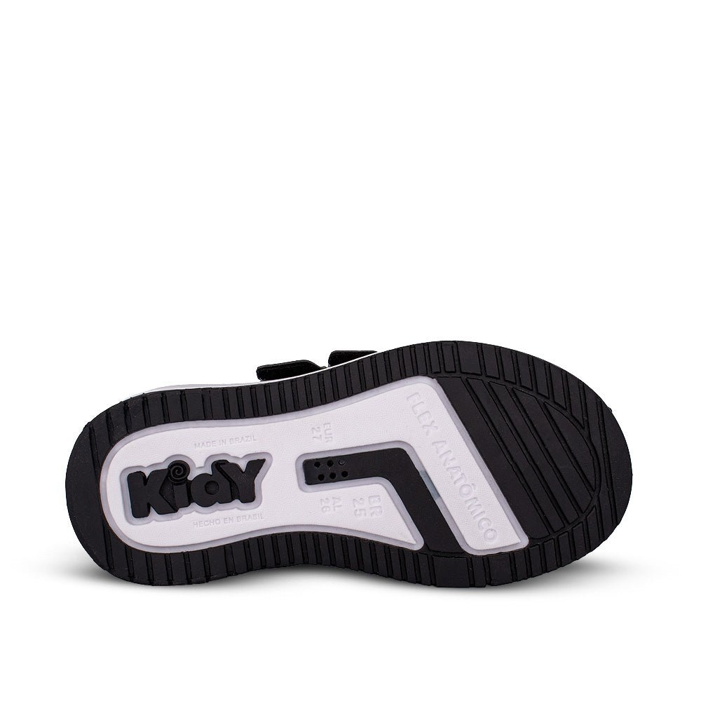 Tênis Infantil Menino Kidy Happy Preto Verde Militar Velcro Duplo Moderno - Kidy Calçados - 