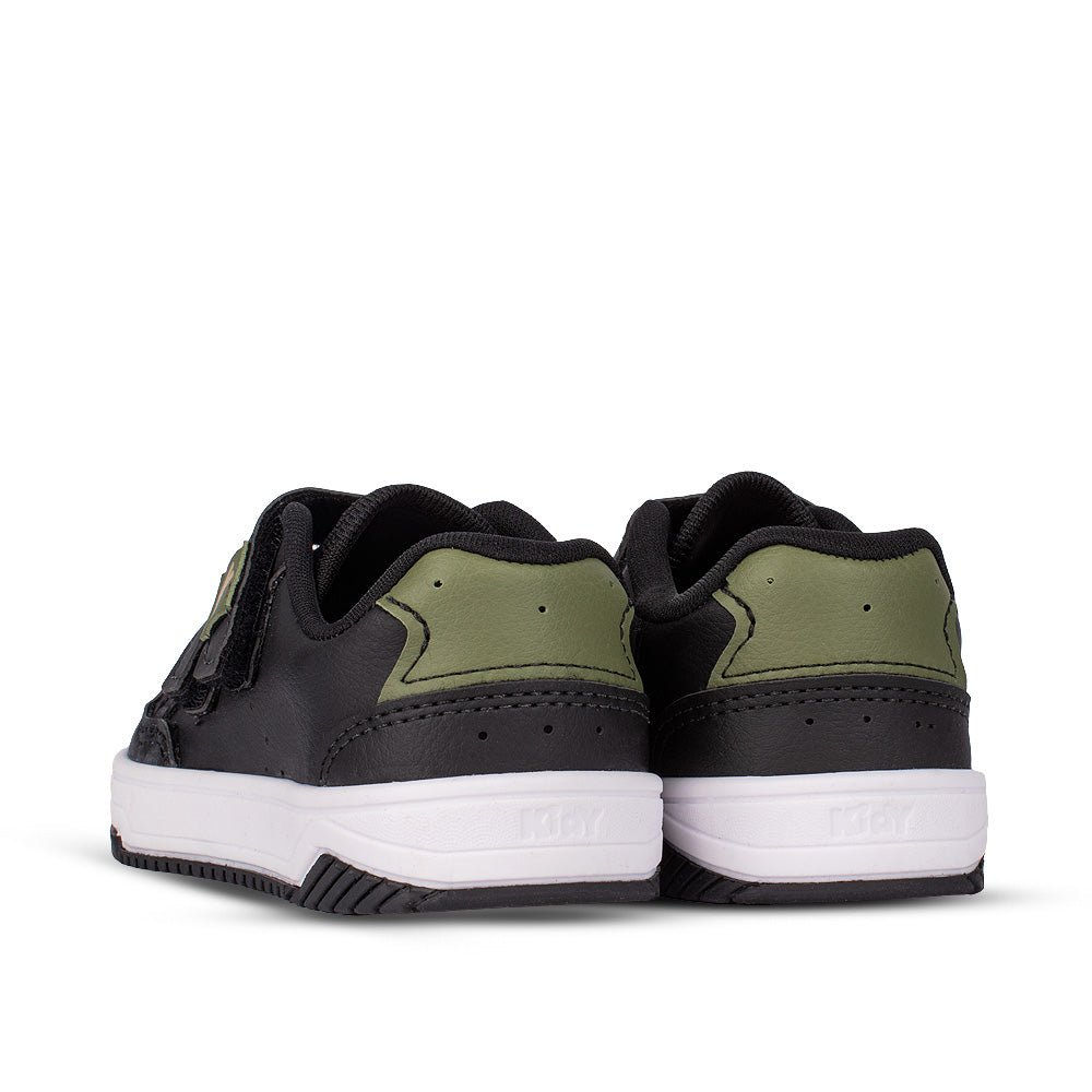 Tênis Infantil Menino Kidy Happy Preto Verde Militar Velcro Duplo Moderno - Kidy Calçados - 