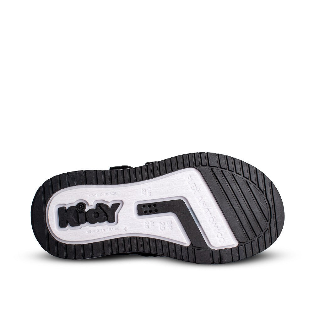 Tênis Infantil Menino Kidy Happy Velcro Duplo Preto com Vermelho 22 ao 27 - Kidy Calçados - 