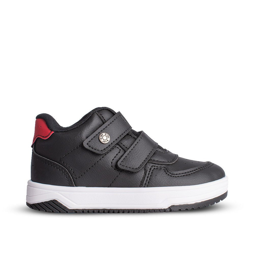 Tênis Infantil Menino Kidy Happy Velcro Duplo Preto com Vermelho 22 ao 27 - Kidy Calçados - 