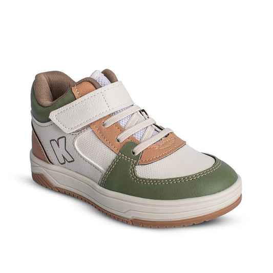 Tênis Infantil Menino Kidy Happy Verde Militar Velcro Elástico Moderno - Kidy Calçados - 