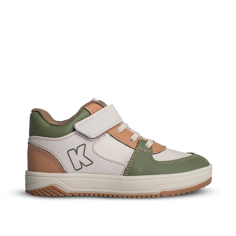 Tênis Infantil Menino Kidy Happy Verde Militar Velcro Elástico Moderno - Kidy Calçados - 