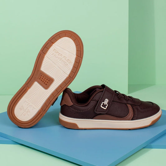 Tênis Infantil Menino Kidy K360 Casual Conforto Café/Marrom Estiloso - Kidy Calçados - 