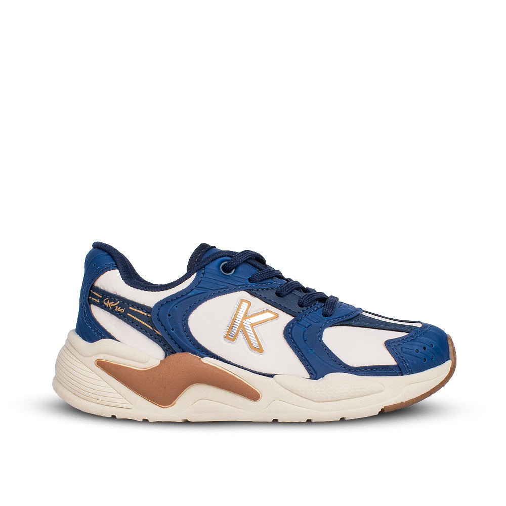 Tênis Infantil Menino Kidy K360 Retrô Marfim/Marinho Estilo Casual Moderno - Kidy Calçados - 