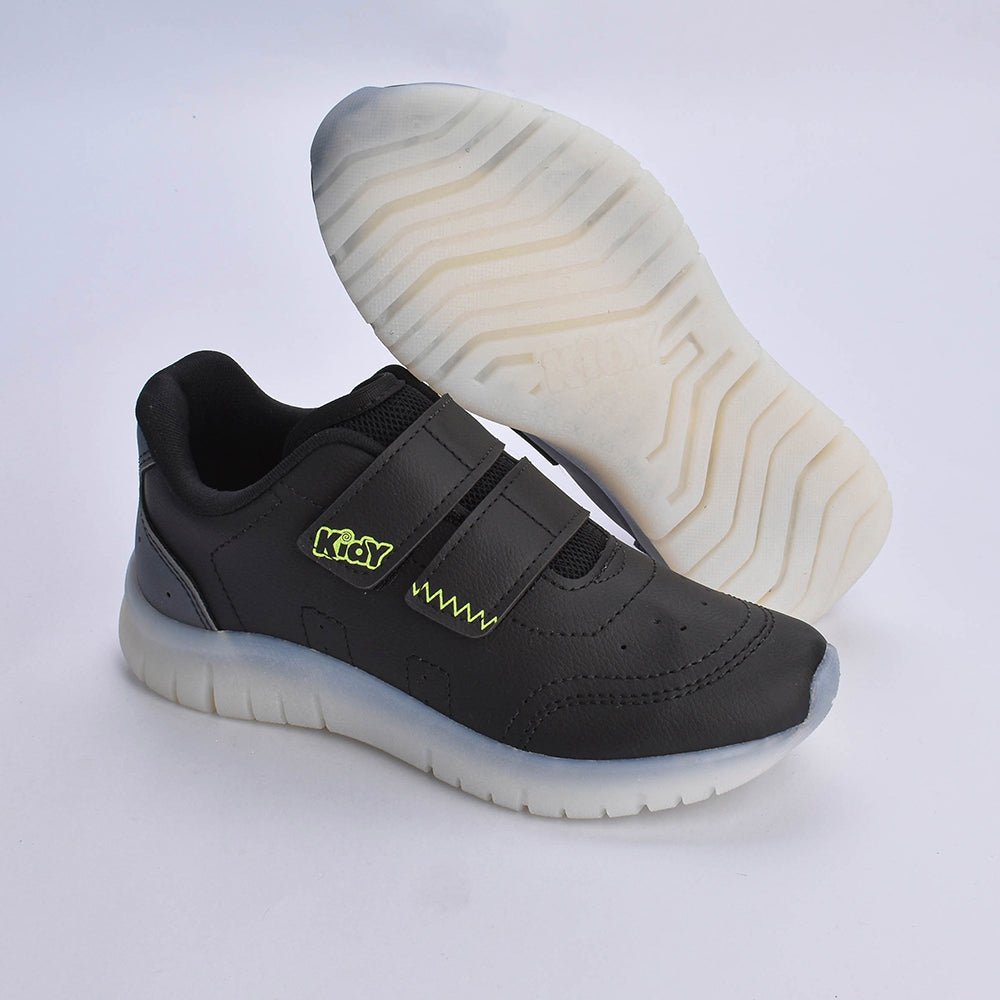 Tênis Infantil Menino Kidy Light Fun Preto Grafite Amarelo Neon - Kidy Calçados - Tênis