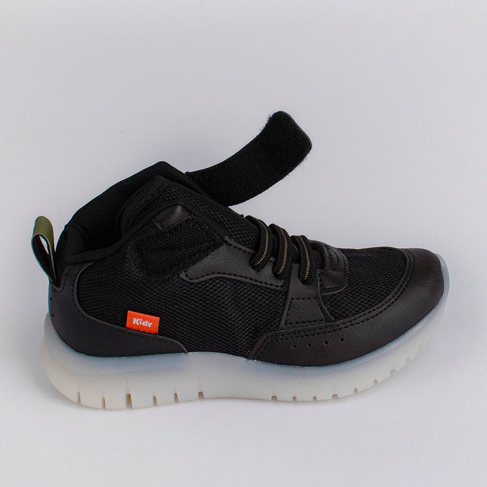 TENIS INFANTIL MENINO KIDY LIGHT FUN PRETO/VERDE/LARANJA - Kidy Calçados - Tênis