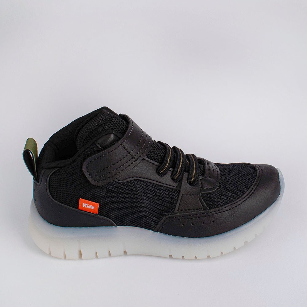 TENIS INFANTIL MENINO KIDY LIGHT FUN PRETO/VERDE/LARANJA - Kidy Calçados - Tênis