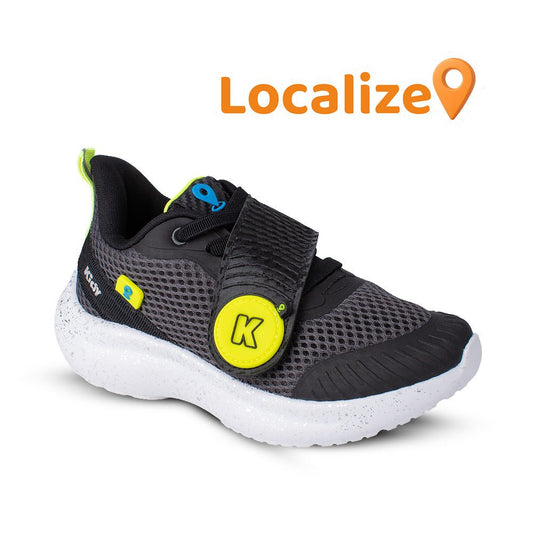 Tênis Infantil Menino Kidy Nuvem Preto/Verde Neon Localize - Kidy Calçados - Tênis