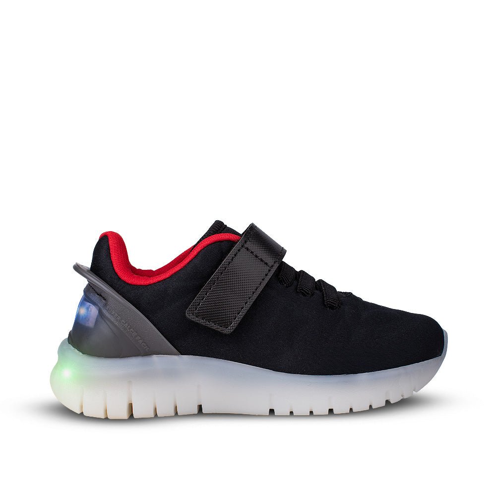 Tênis Infantil Menino Kidy Pisca Pisca Preto/Vermelho Com Velcro - Kidy Calçados -