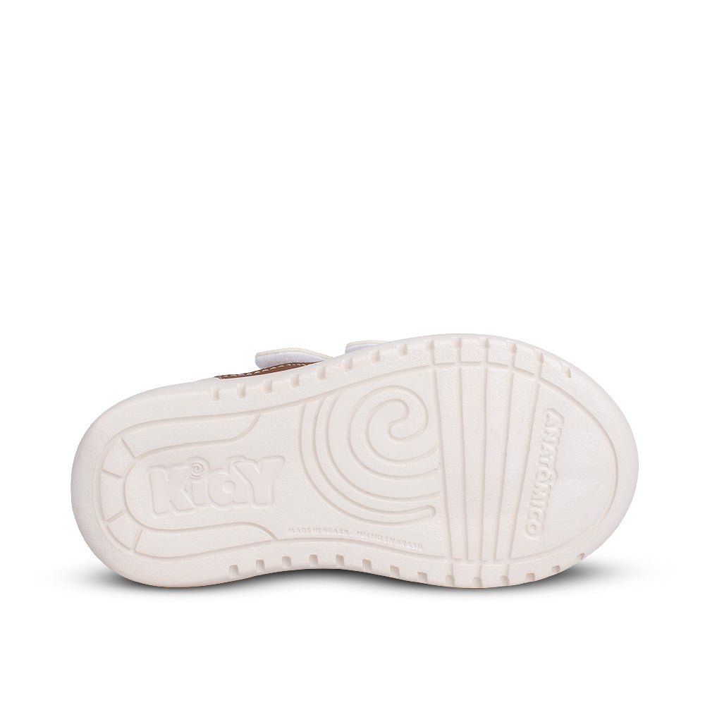 Tênis Infantil Menino Kidy Soft Off White Fecho Duplo e Conforto - Kidy Calçados - 