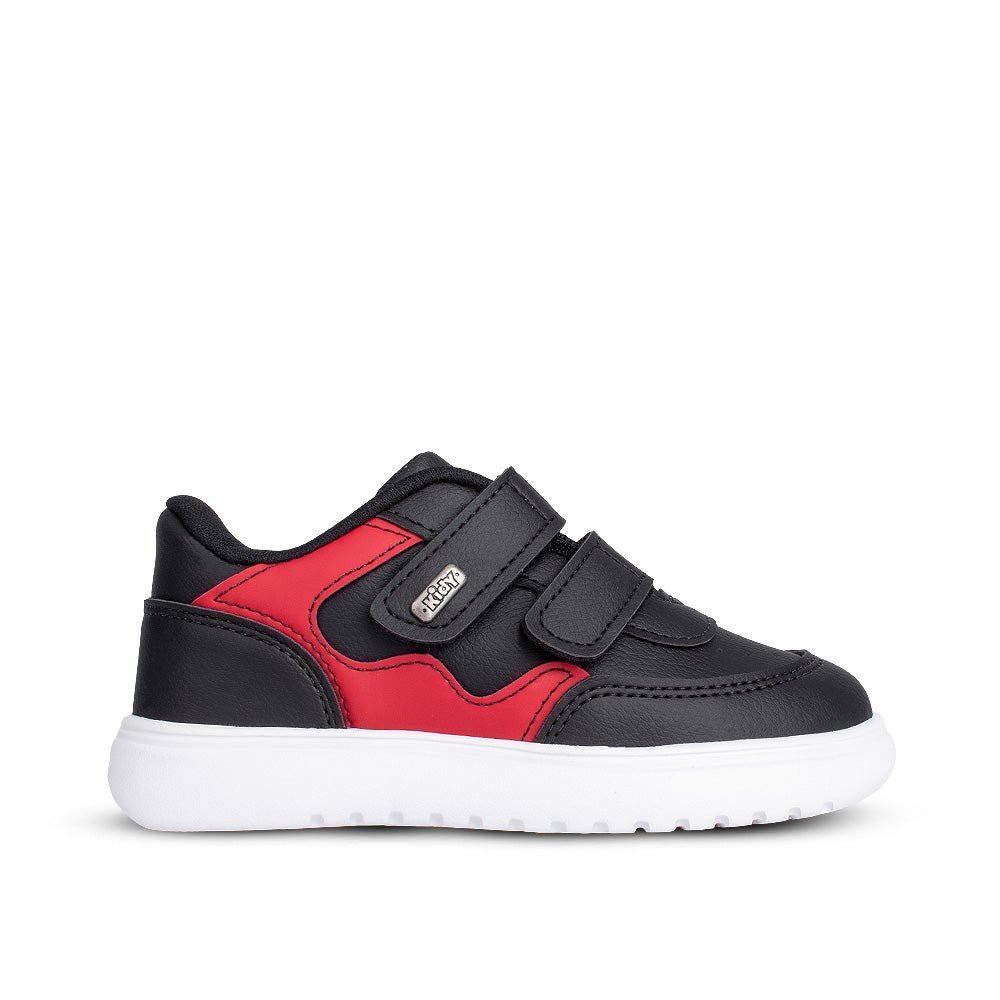 Tênis Infantil Menino Kidy Soft Preto/Vermelho Fecho Duplo e Conforto - Kidy Calçados - 
