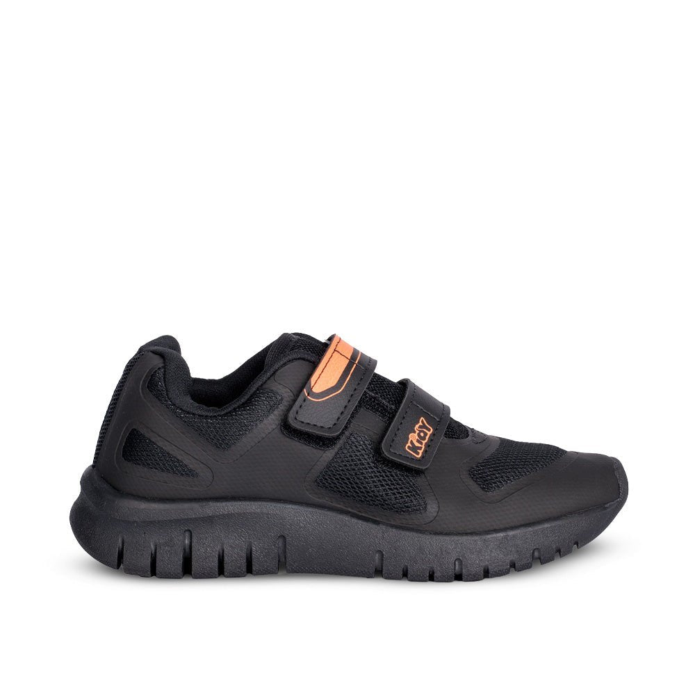 Tênis Infantil Menino Kidy Ultra Flex Preto e Laranja Neon - Kidy Calçados - Tênis