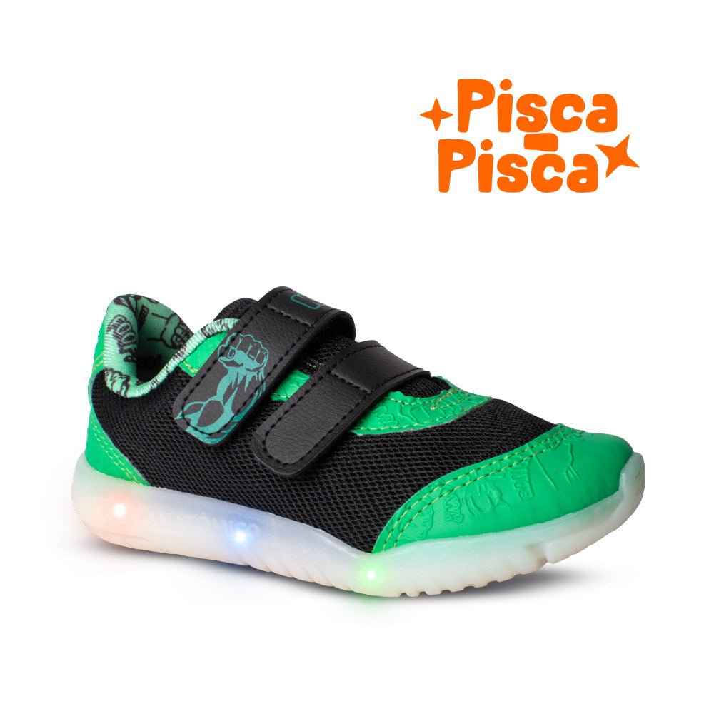 TENIS INFANTIL MENINO LED KIDY FLEX LIGHT PRETO/VERDE Kidy - Kidy Calçados - Tênis