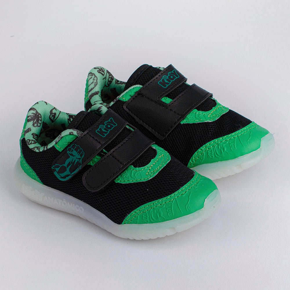 TENIS INFANTIL MENINO LED KIDY FLEX LIGHT PRETO/VERDE Kidy - Kidy Calçados - Tênis