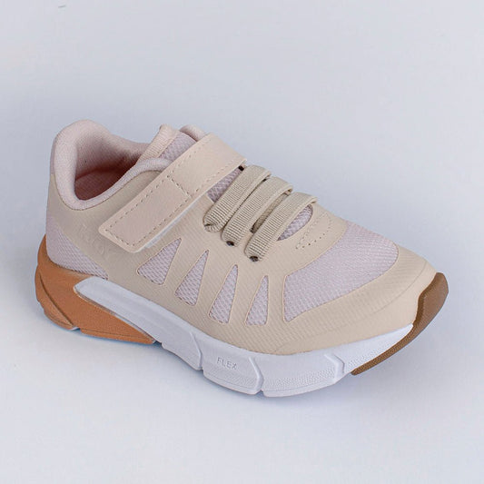 TENIS INFANTIL UNISSEX KIDY ENERGY BABY RESPITEC MARFIM/DOURADO - Kidy Calçados - Tênis