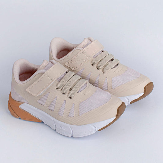 TENIS INFANTIL UNISSEX KIDY ENERGY BABY RESPITEC MARFIM/DOURADO - Kidy Calçados - Tênis