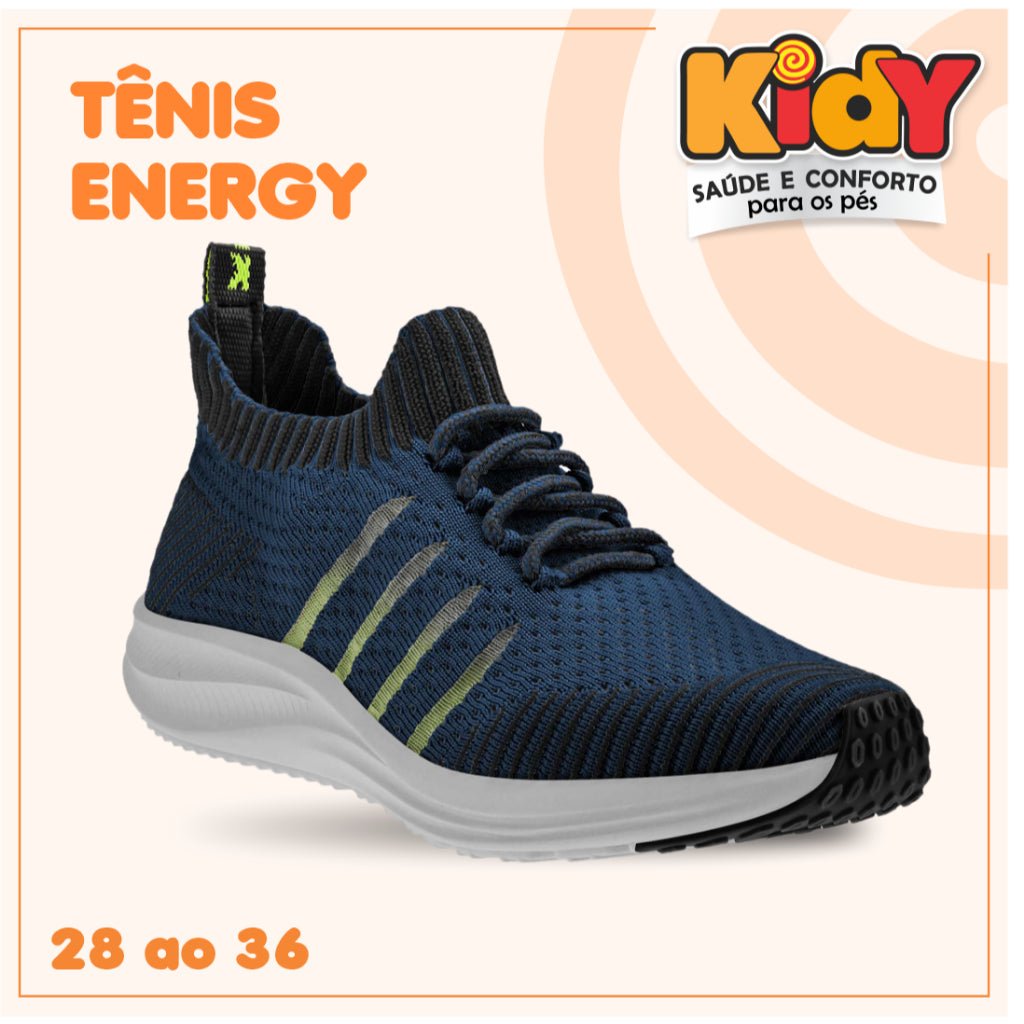 TENIS INFANTIL UNISSEX KIDY ENERGY RESPITEC CINZA/PRETO - Kidy Calçados - Tênis