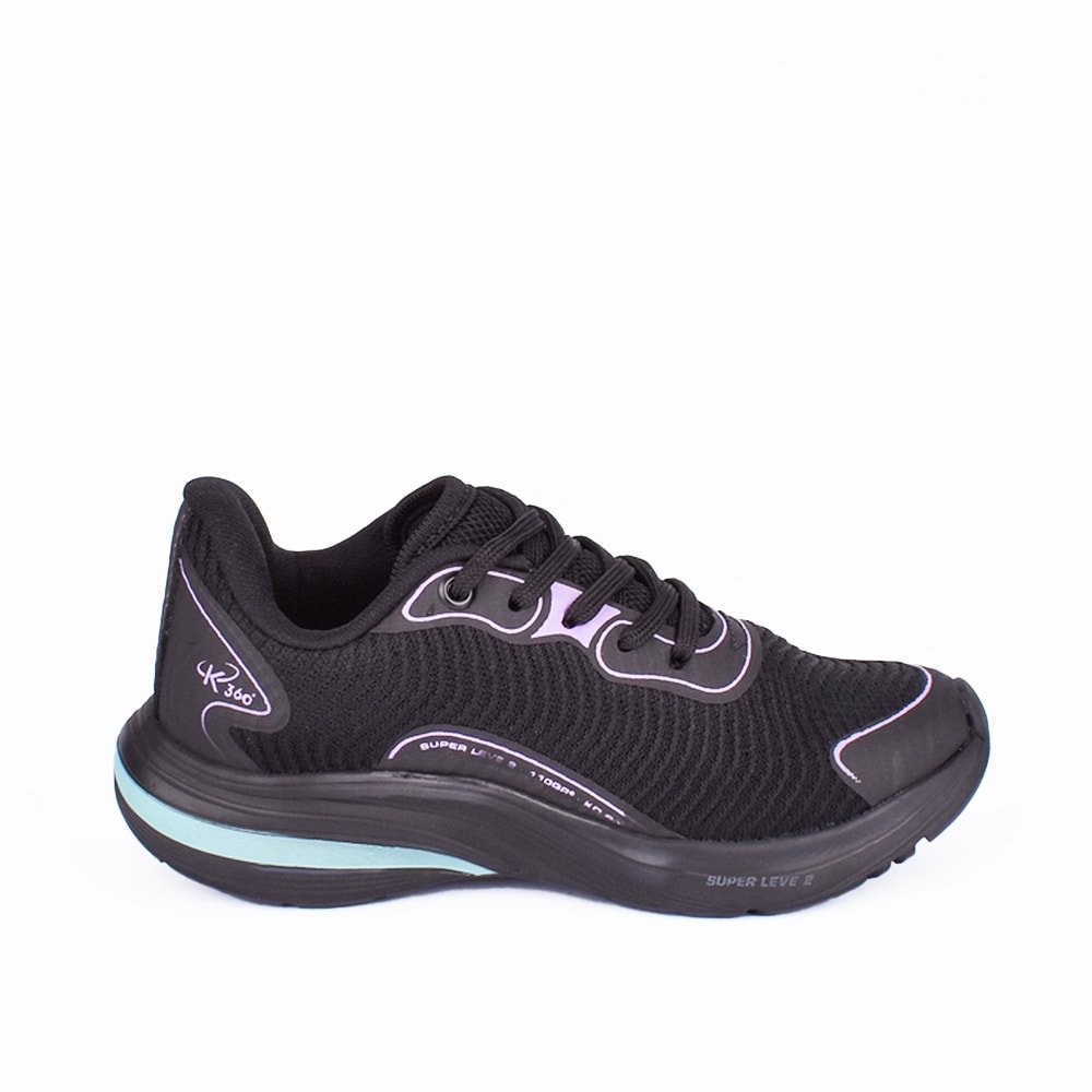 Tênis K - 360 Super Leve Preto e Verde Água Infantil Kidy - Kidy Calçados - Tênis