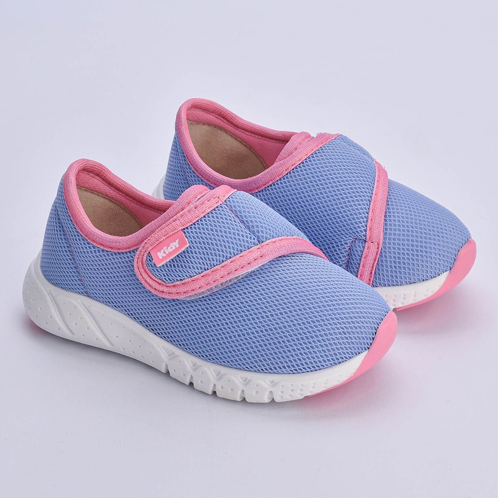 Tênis Kidy Bebê Equilíbrio Azul com Rosa - Confortável, Leve e com Tecnologia Equilíbrio - Kidy Calçados - Tênis