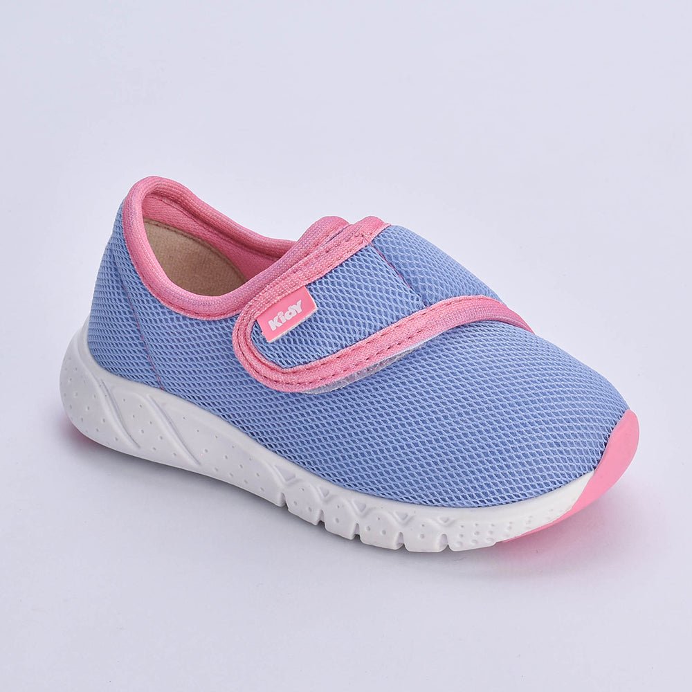 Tênis Kidy Bebê Equilíbrio Azul com Rosa - Confortável, Leve e com Tecnologia Equilíbrio - Kidy Calçados - Tênis