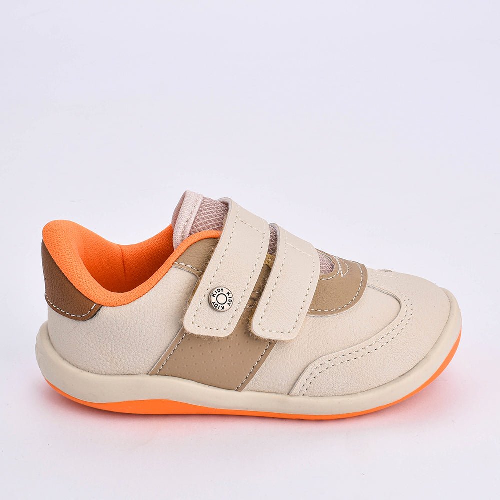 Tênis Kidy Colors Equilíbrio Areia Taupe Laranja - Kidy Calçados - Tênis