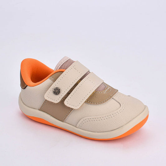Tênis Kidy Colors Equilíbrio Areia Taupe Laranja - Kidy Calçados - Tênis