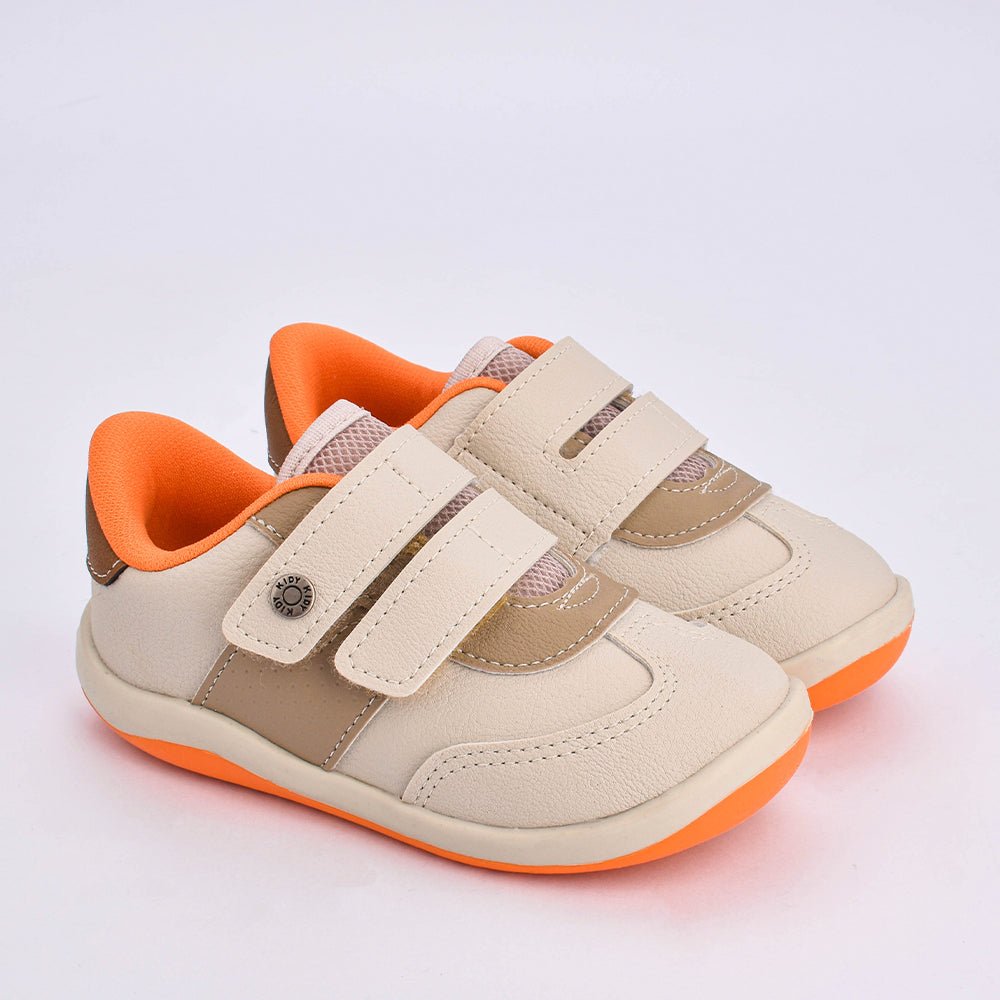 Tênis Kidy Colors Equilíbrio Areia Taupe Laranja - Kidy Calçados - Tênis