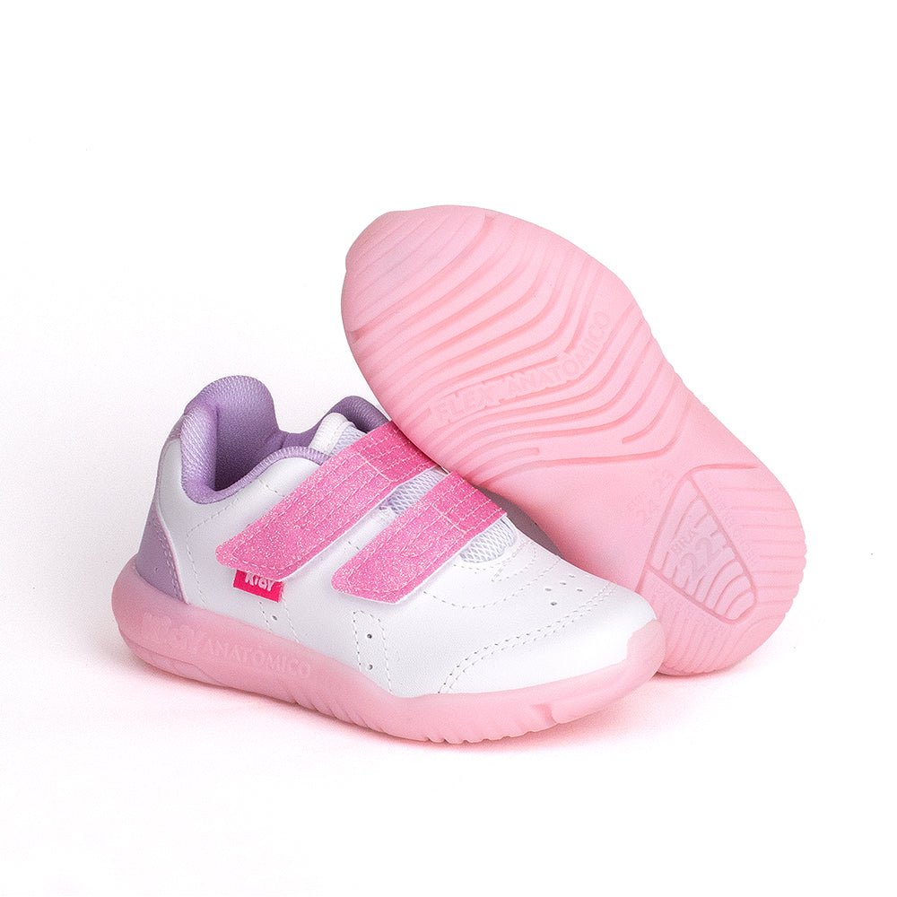 TENIS KIDY FLEX LIGHT BRANCO/ROSA/LILAS Kidy - Kidy Calçados - Tênis