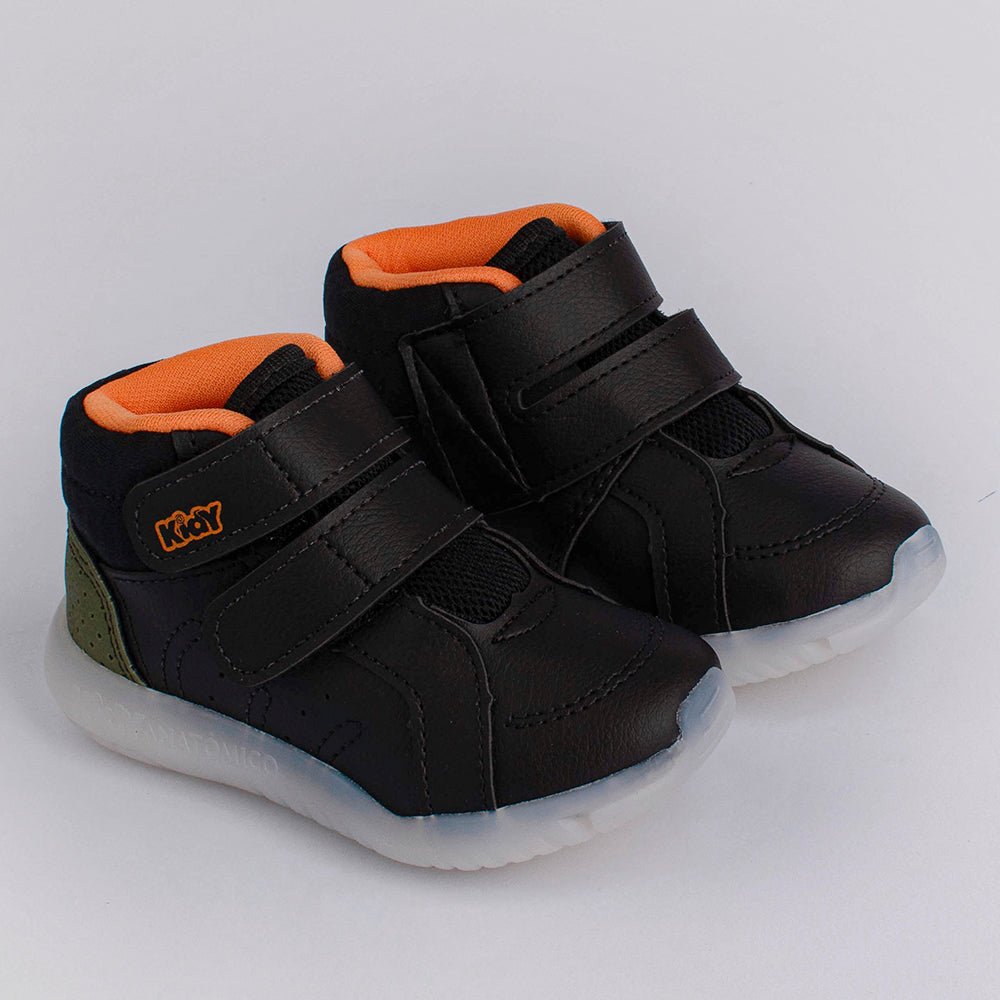 Tênis Kidy Flex Ligth Preto Verde Laranja - Kidy Calçados - Tênis