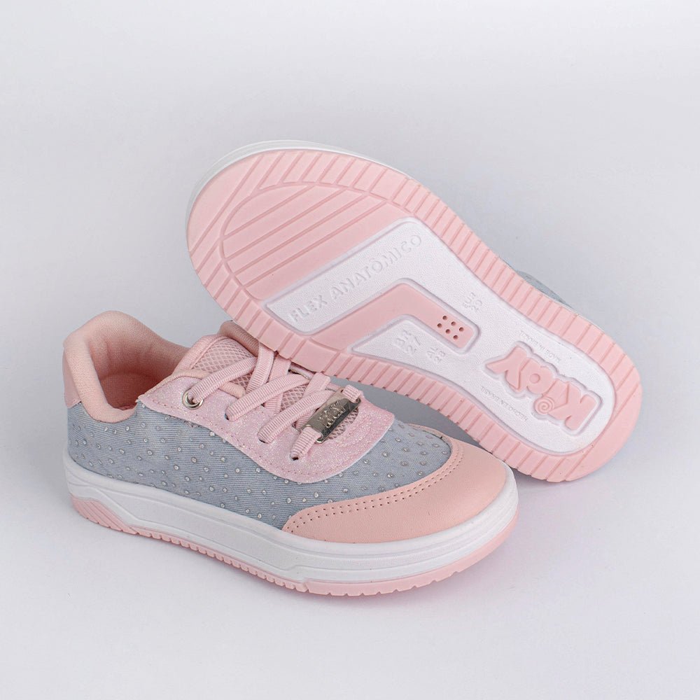 Tênis Kidy Menina Happy Jeans e Nude - Kidy Calçados - Tênis
