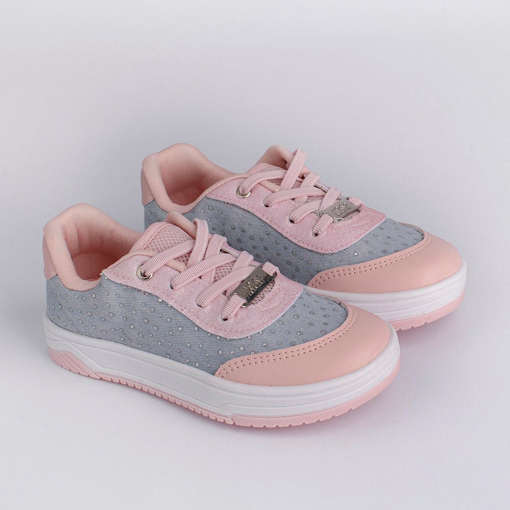 Tênis Kidy Menina Happy Jeans e Nude - Kidy Calçados - Tênis