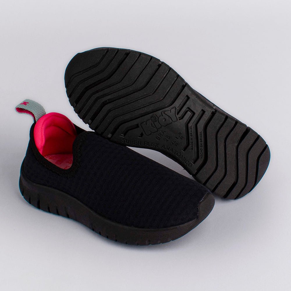 Tênis Kidy Ultra Flex Preto Pink Neon - Kidy Calçados - Tênis