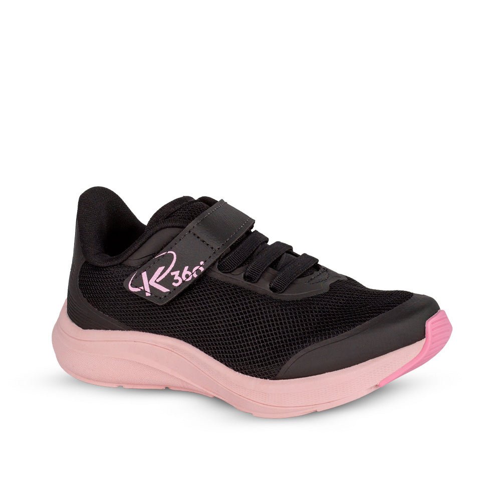 Tênis Menina Infantil K360 Energy 2 Preto e Rosa - Kidy Calçados - Tênis