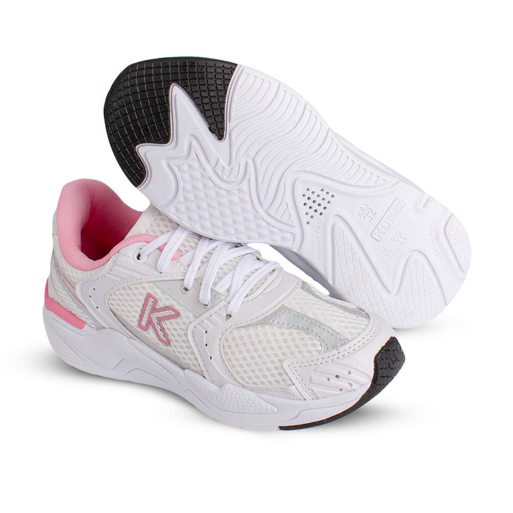Tênis Menina Infantil K360 Retro Branco e Rosa - Kidy - Kidy Calçados - Tênis
