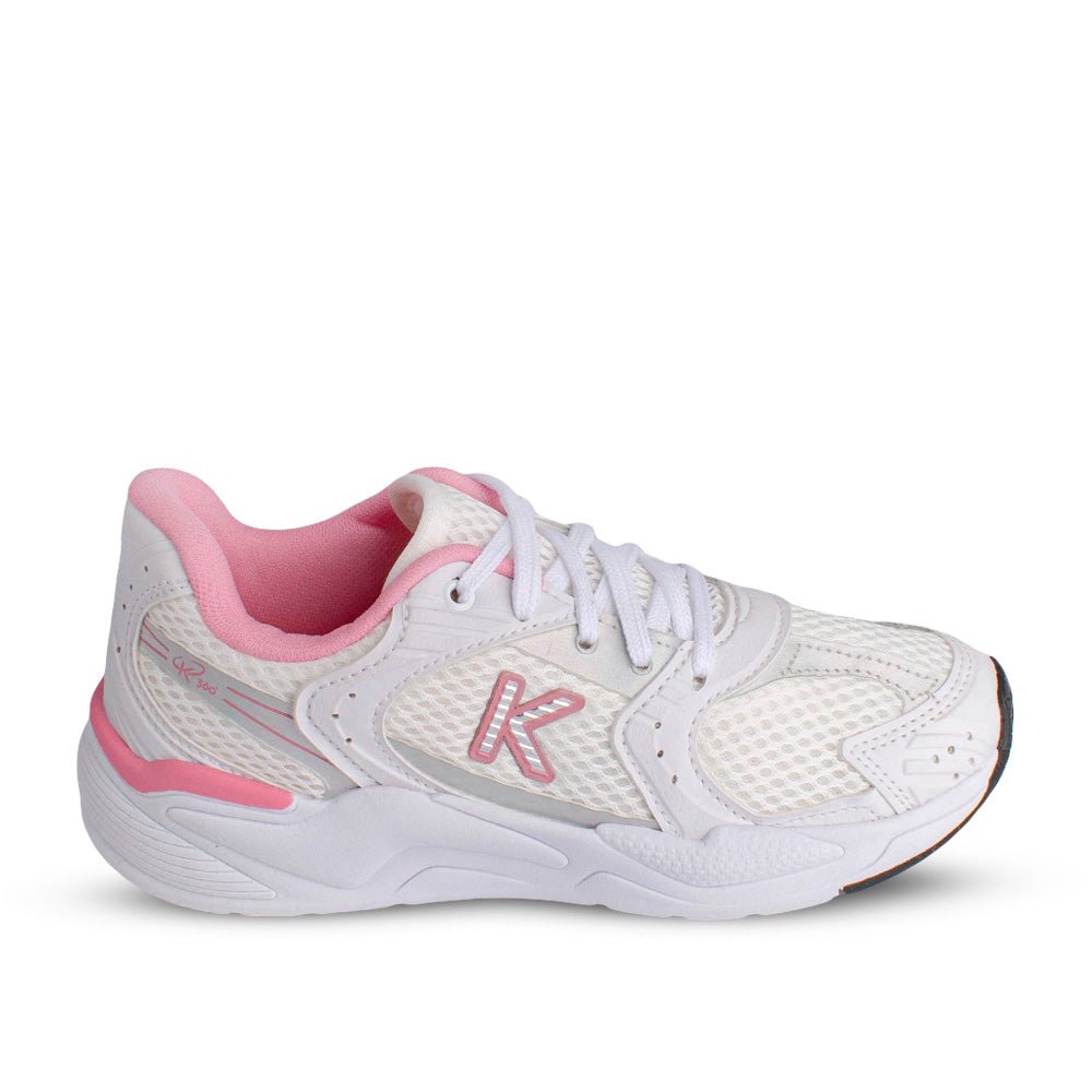 Tênis Menina Infantil K360 Retro Branco e Rosa - Kidy - Kidy Calçados - Tênis