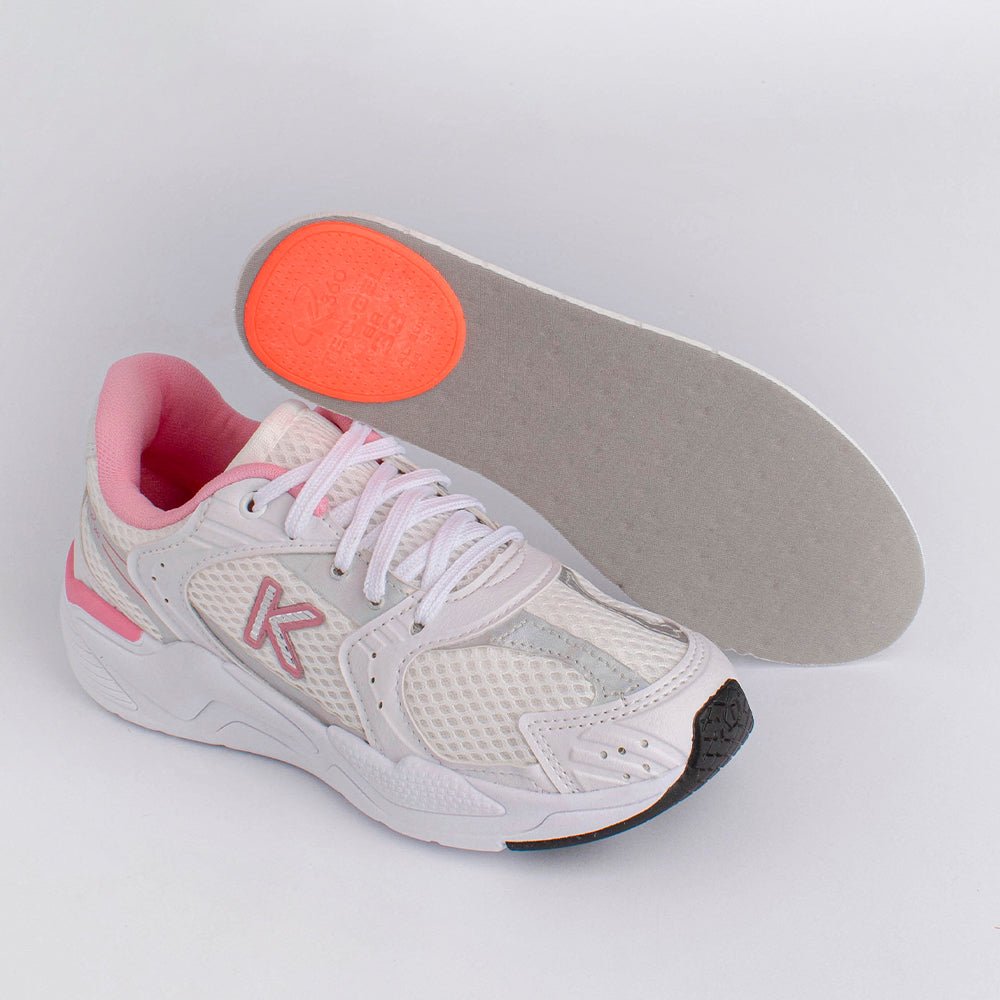 Tênis Menina Infantil K360 Retro Branco e Rosa - Kidy - Kidy Calçados - Tênis