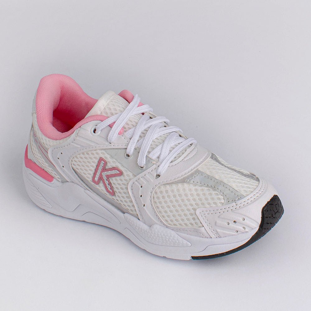 Tênis Menina Infantil K360 Retro Branco e Rosa - Kidy - Kidy Calçados - Tênis