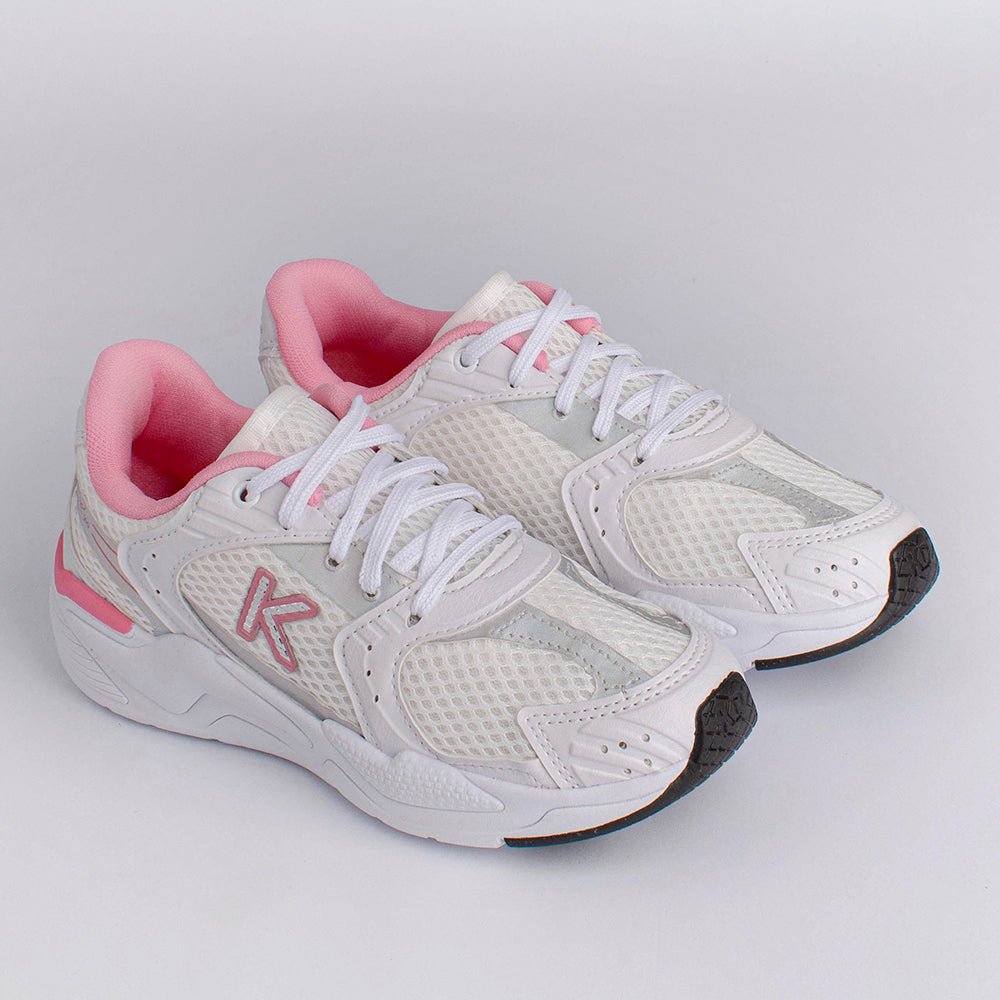 Tênis Menina Infantil K360 Retro Branco e Rosa - Kidy - Kidy Calçados - Tênis